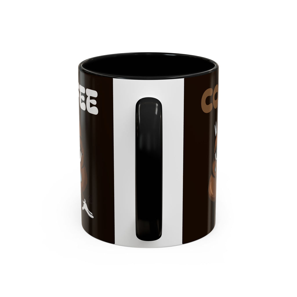 Coffee Mug — Cute Sad Poop Emoji with “COFFEE” Text Accent Mug by GT Artland