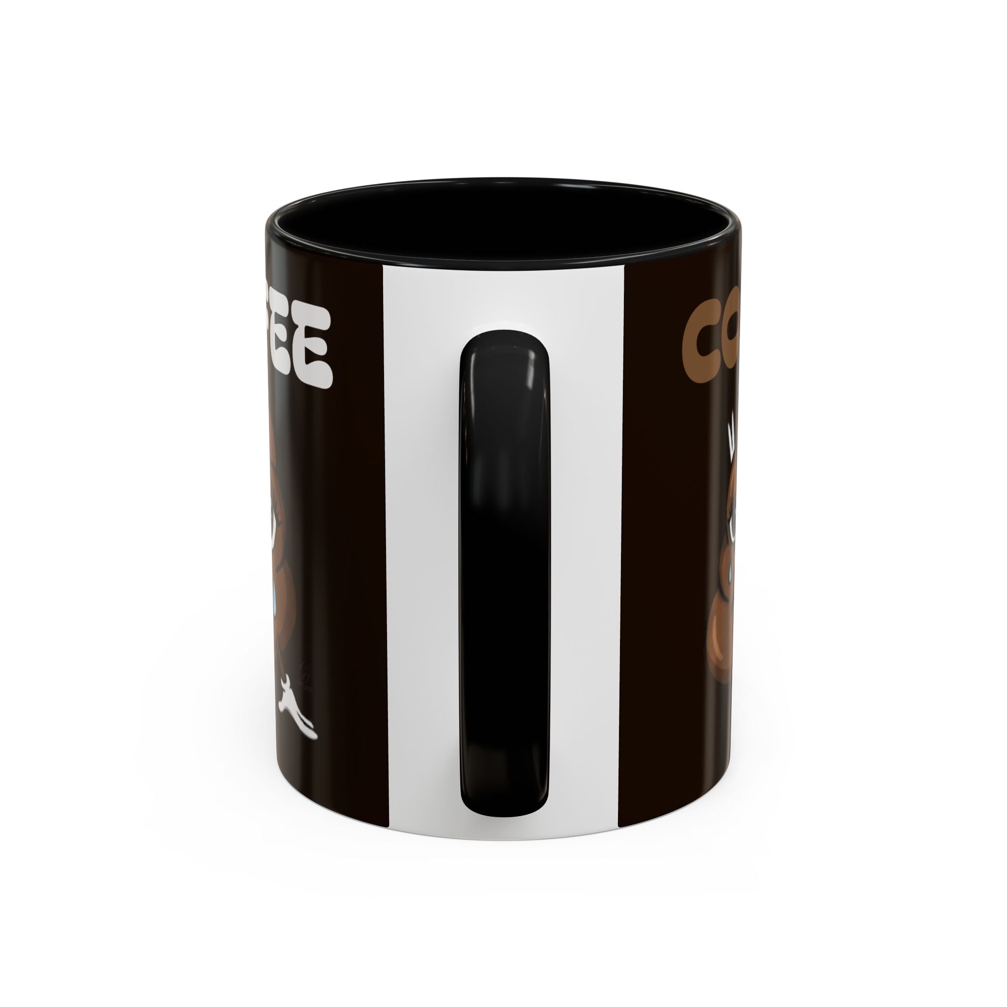 Coffee Mug — Cute Sad Poop Emoji with “COFFEE” Text Accent Mug by GT Artland