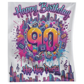 90s Happy Birthday Airbrush Designer Colorful Fun Backdrop Tapestry by GT Artland