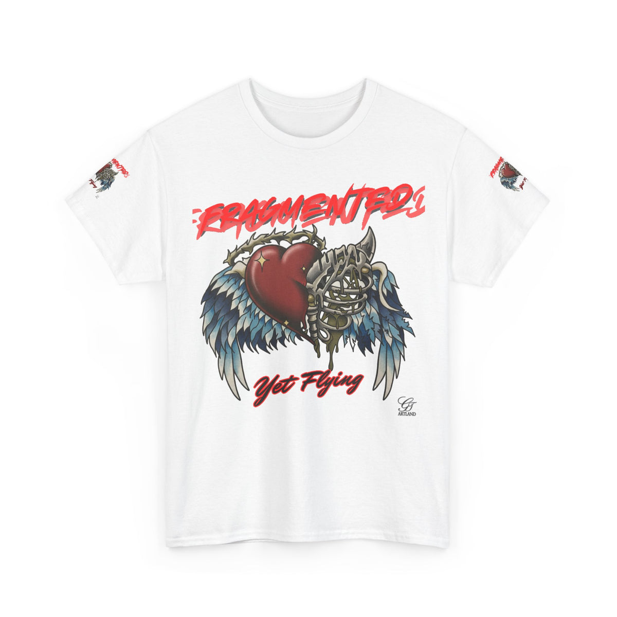 Fragmented Heart Wings tee | Broken Heart with Wings graphic