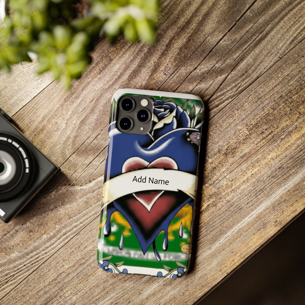 Blue Rose Garden Urban Styled Illustration Slim Phone Case |  by GT Artland