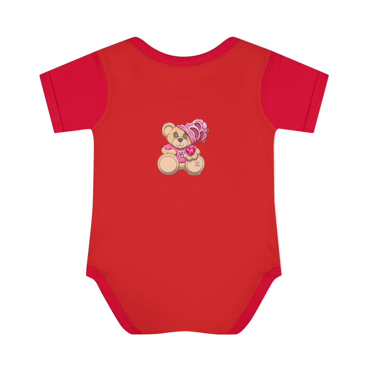 Pink Heart Teddy Bear Infant Bodysuit by GT Artland