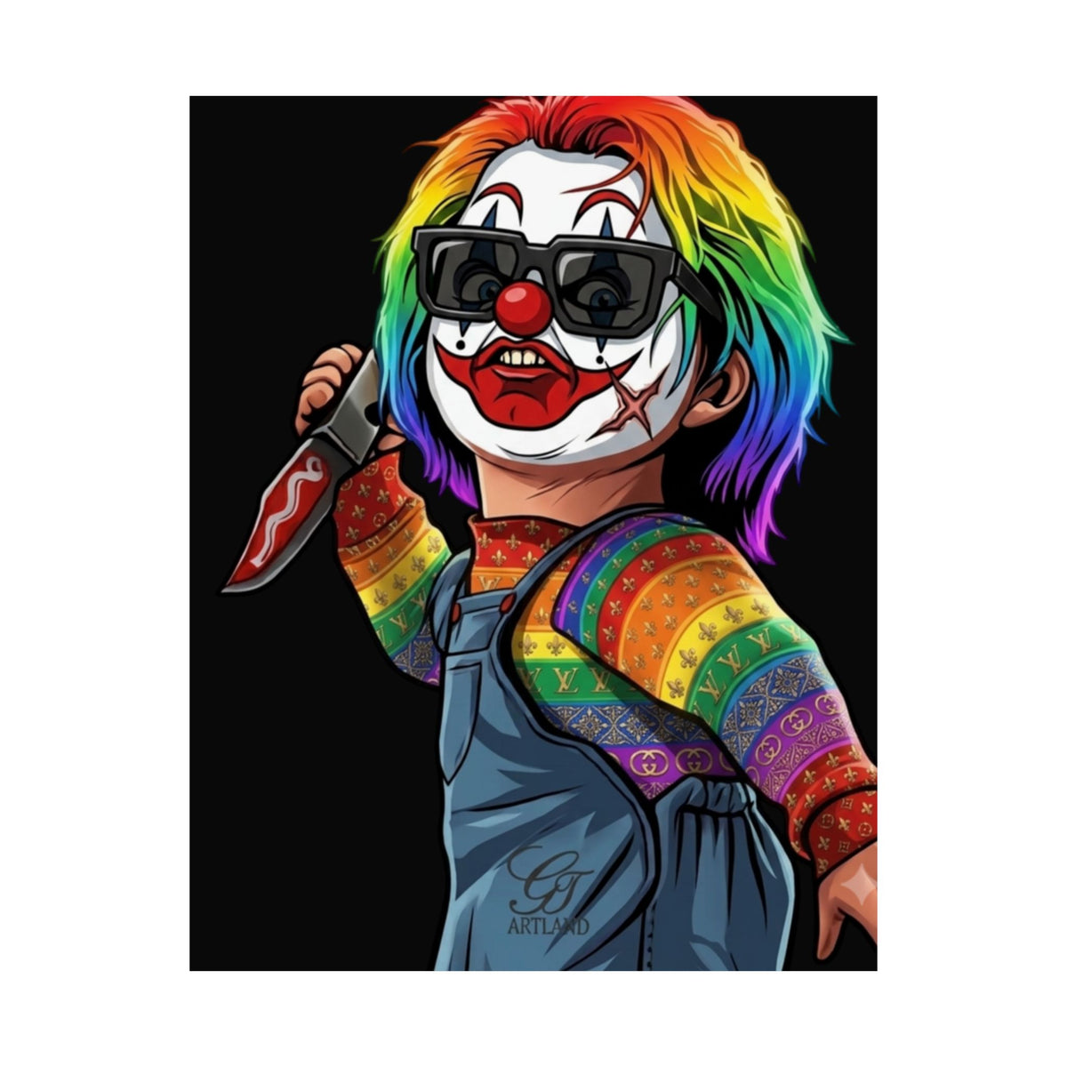 Rainbow Slasher Urban Designer Horror Matte Vertical Posters by GT Artland