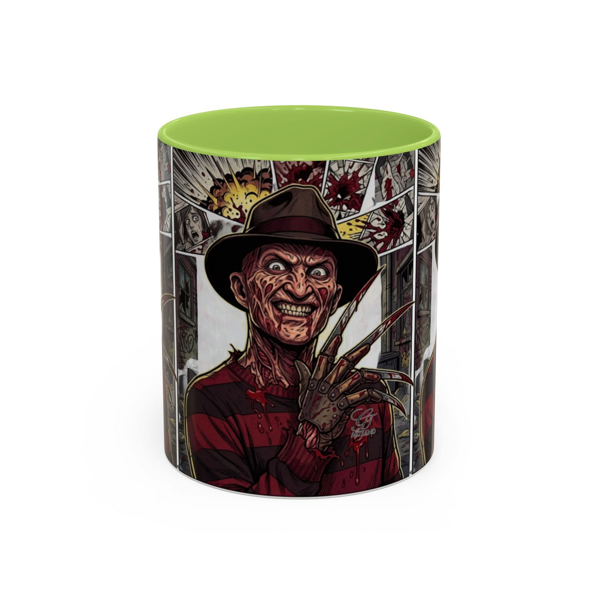 Elm Street Gangsta Horror Illustration COFFEE MUG | Horror Slasher Artwork by GT Artland