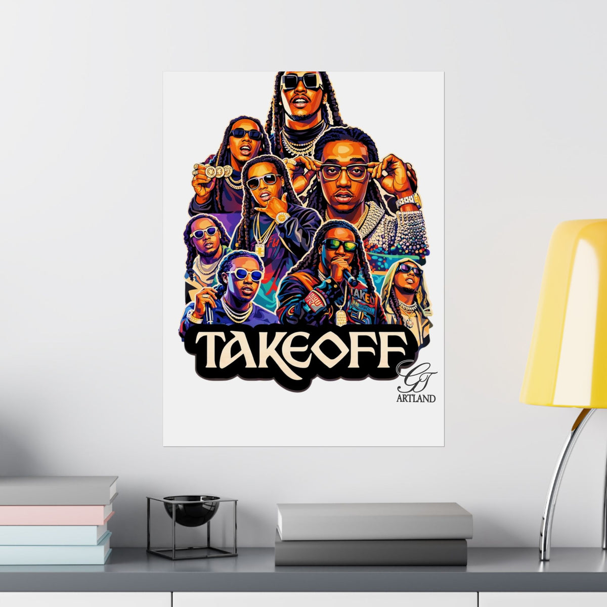 Hip hop Mogul takeoff urban art illustrated Poster | Matte Vertical Posters by GT Artland