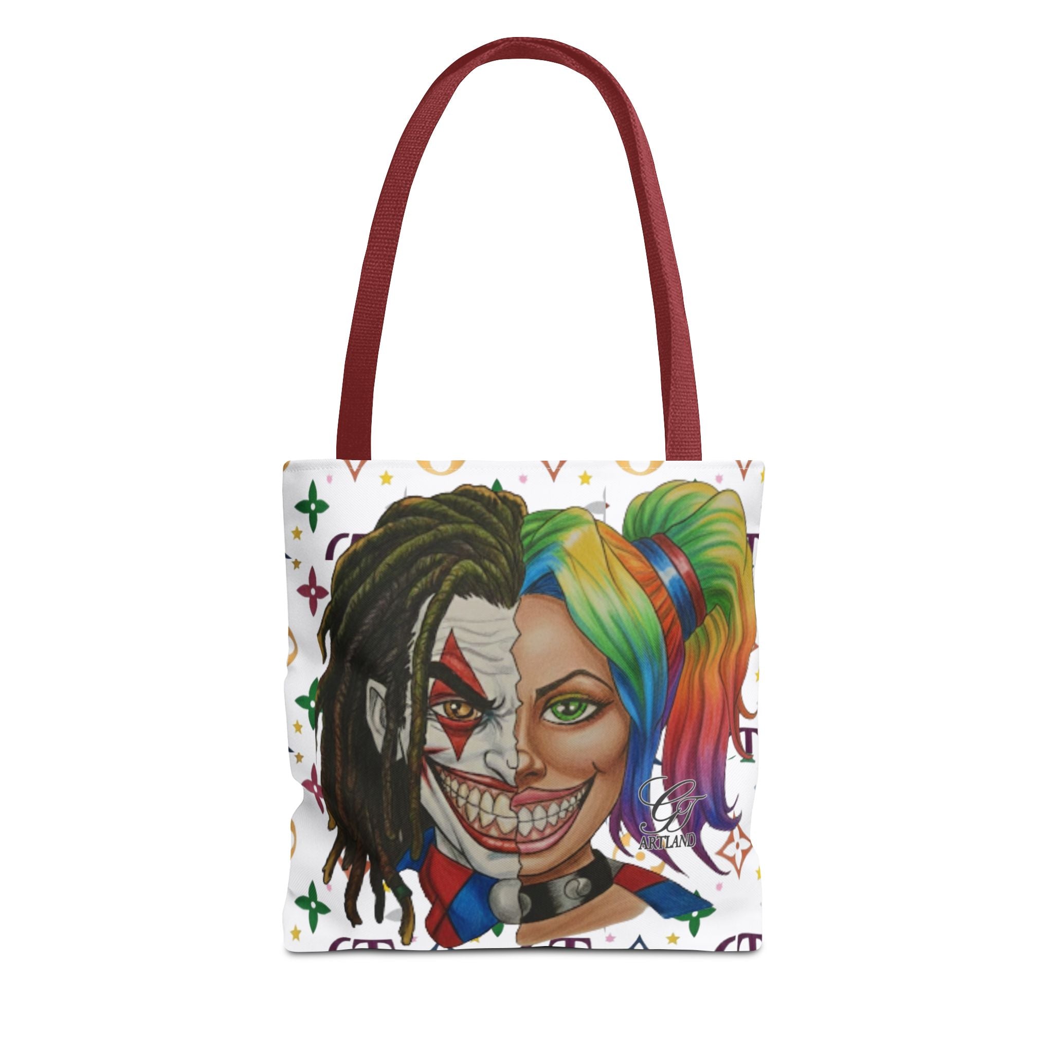 Two Faced Clown Couple Face Tote Bag – Urban Duo Swag by GT Artland