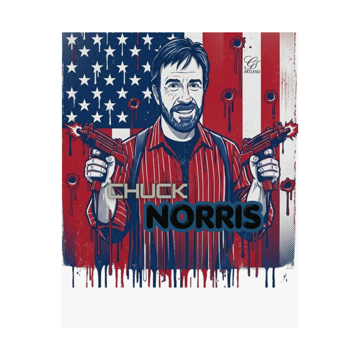 Patriotic Action Hero Poster Matte Vertical Poster by GT Artland