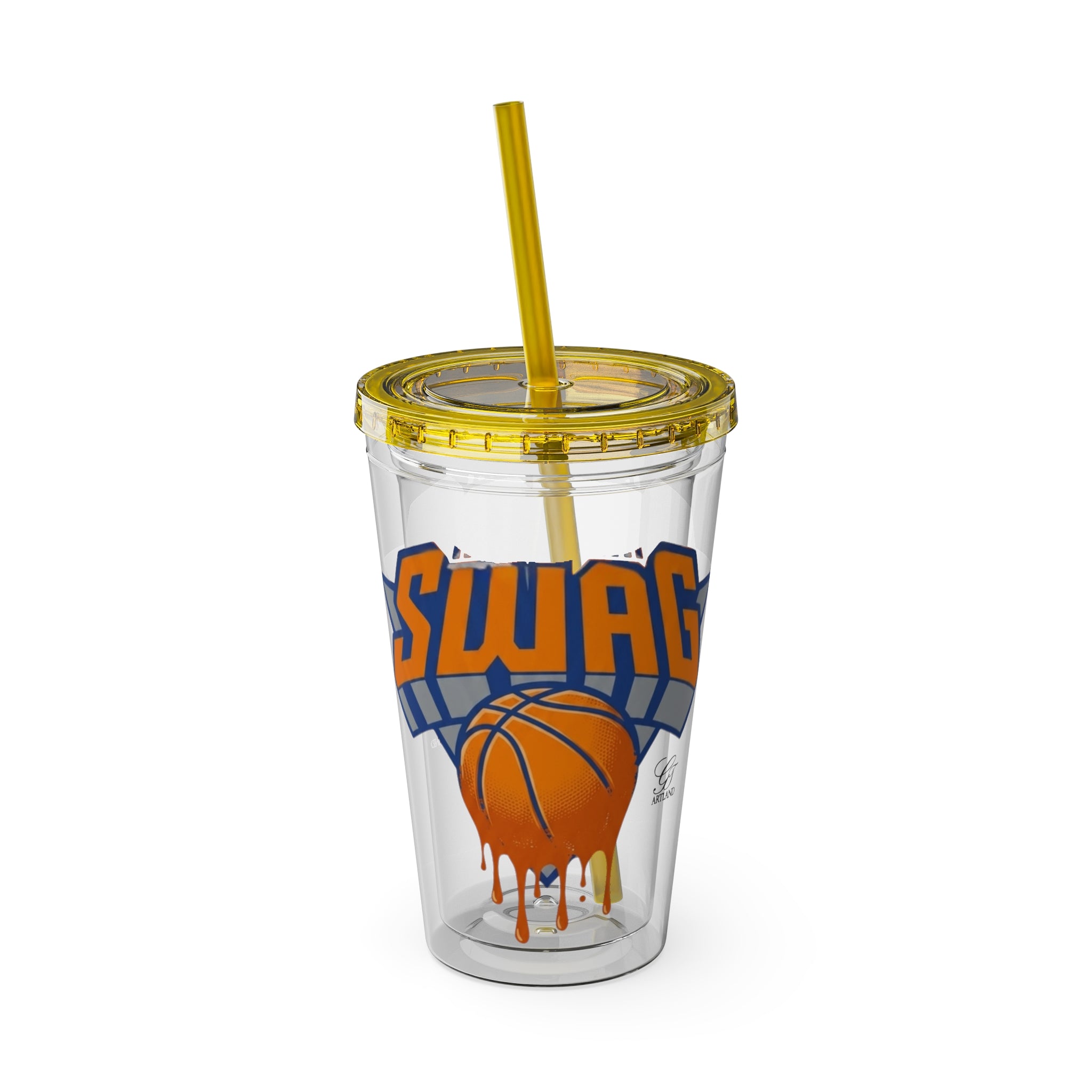 Swag Dripping Basketball Tumbler | 16oz Straw Cup by GT Artland