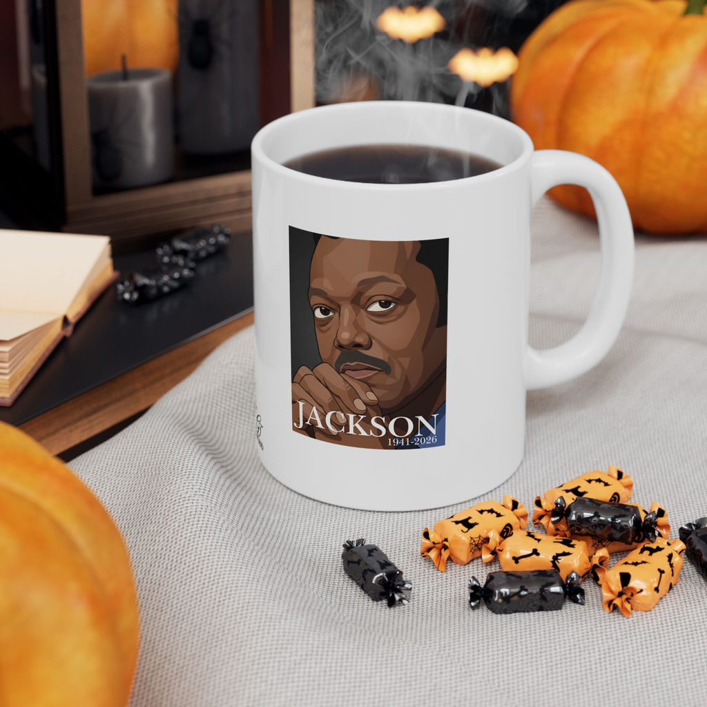 Stylized Jesse Jackson Portrait Ceramic Mug