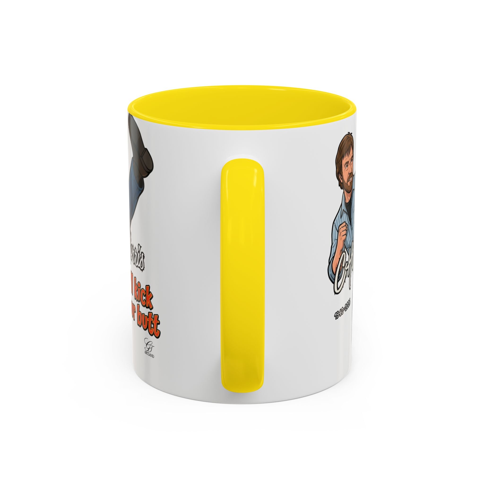 Martial Arts Chuck Norris Kick Butt Humor Character Mug | Accent Coffee Mug by GT Artland