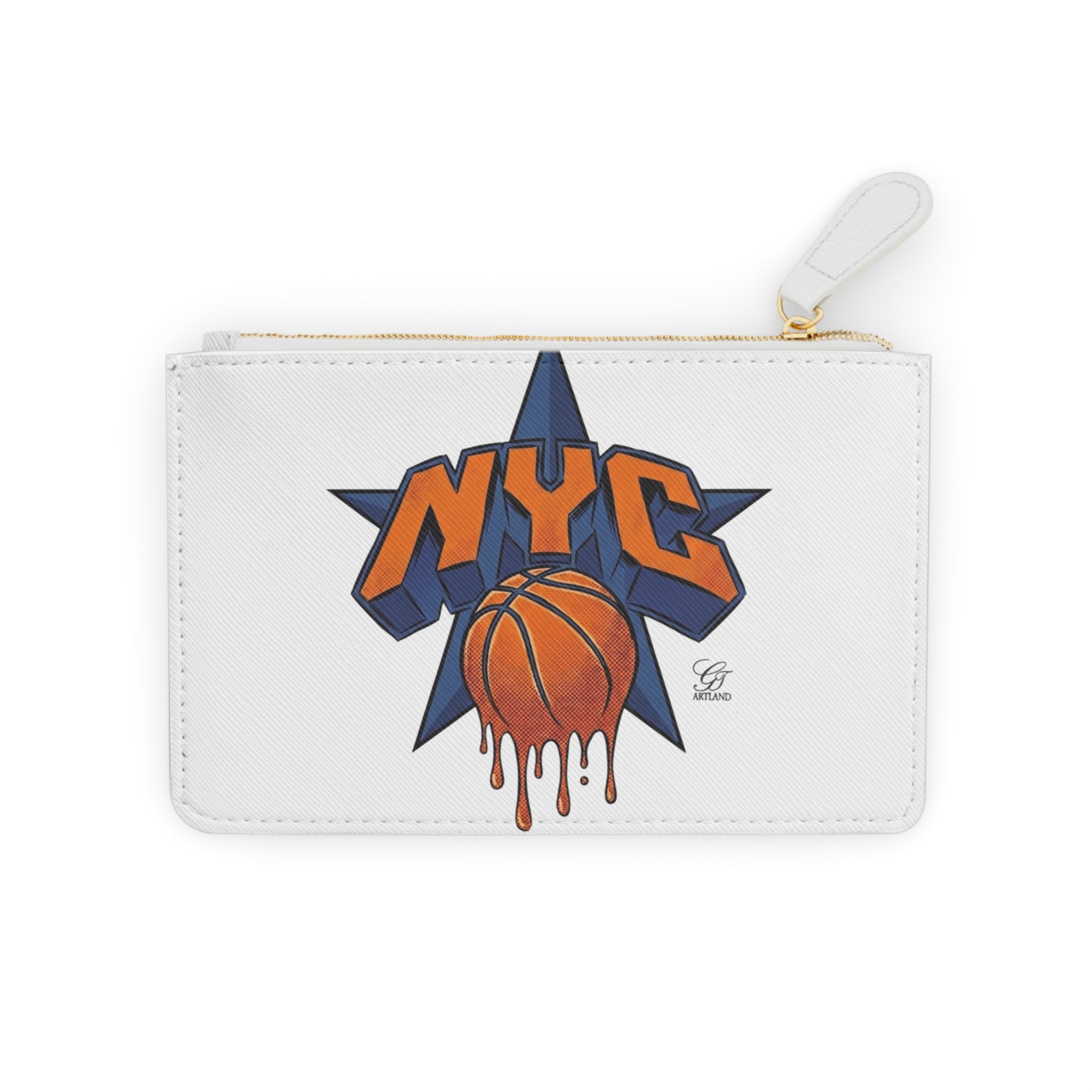 NYC Drip Basketball Mini Clutch Bag | Urban Sports Logo, Star Graphic by GT Artland