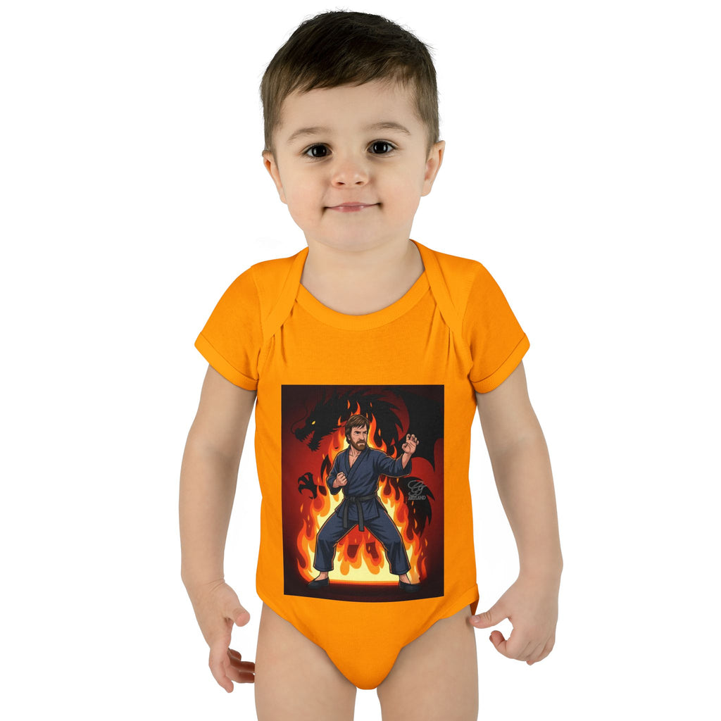 Flame Ninja Infant Bodysuit | Dragon Fire Martial Arts Baby Onesie