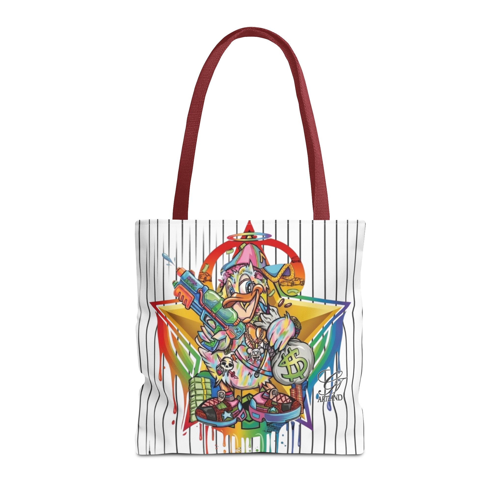 Graffiti Duck Urban Colorful Drip Tote Bag — Colorful Street Art by GT Artland