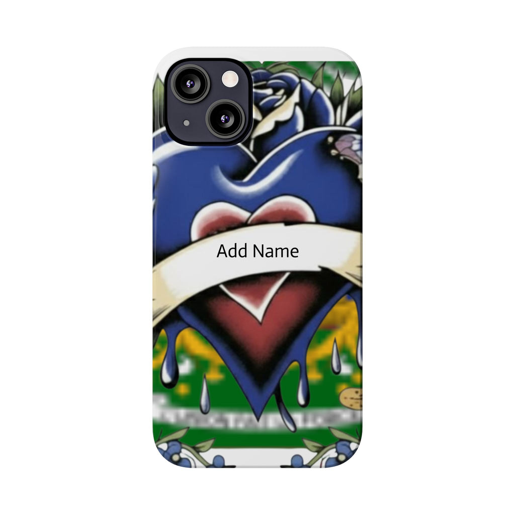Blue Rose Garden Urban Styled Illustration Slim Phone Case |  by GT Artland