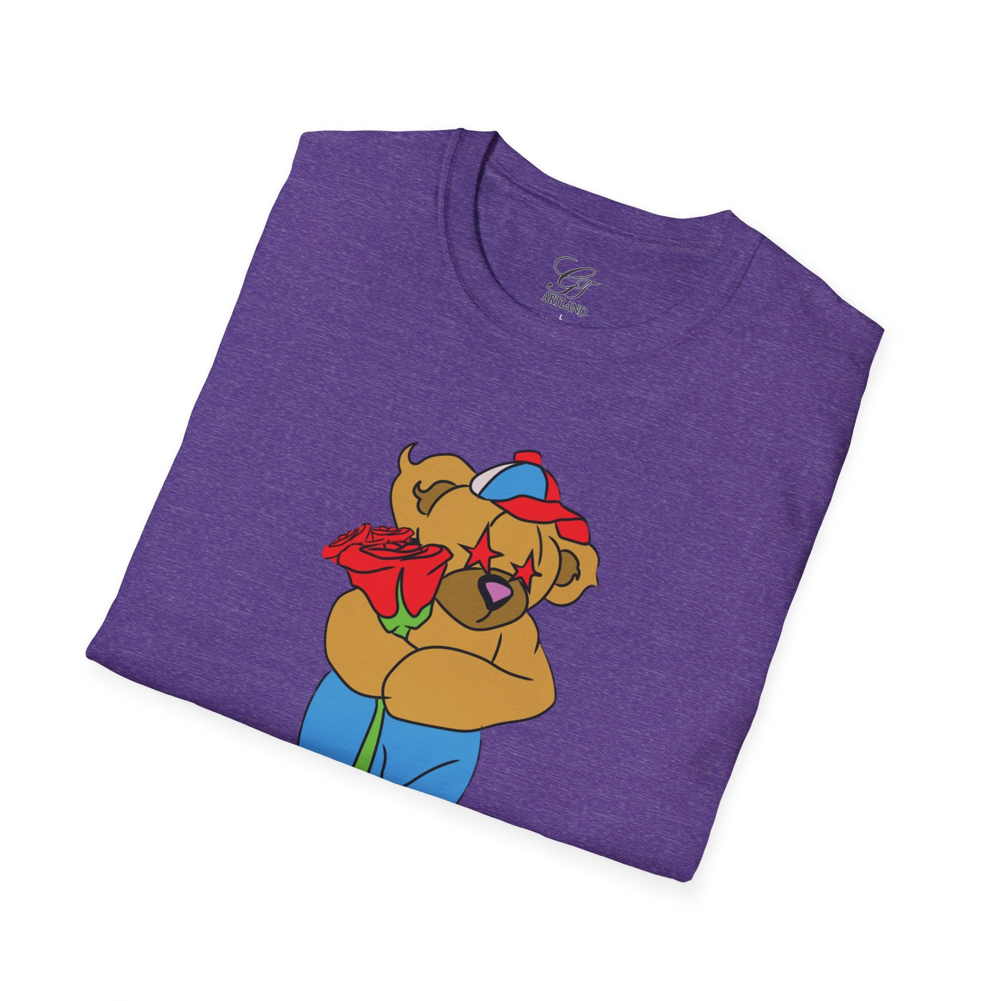 Cartoon Bear with Swag Graphic T-Shirt - Tee