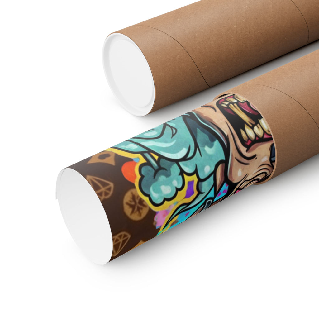 Graffiti King Skull Matte Vertical Poster | Urban Street Art, Colorful Illustration by GT Artland