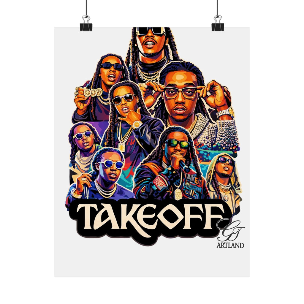 Hip hop Mogul takeoff urban art illustrated Poster | Matte Vertical Posters by GT Artland