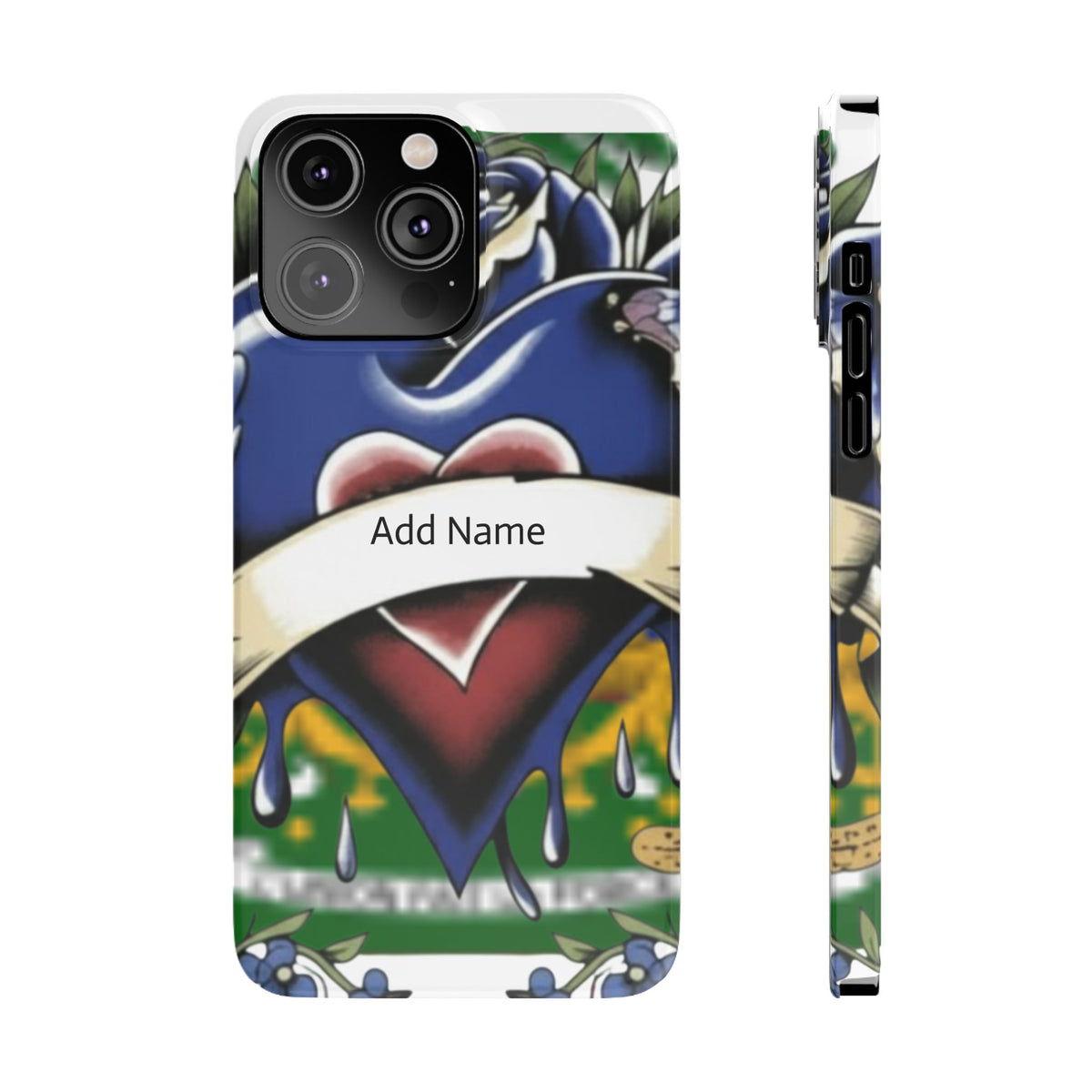 Blue Rose Garden Urban Styled Illustration Slim Phone Case |  by GT Artland