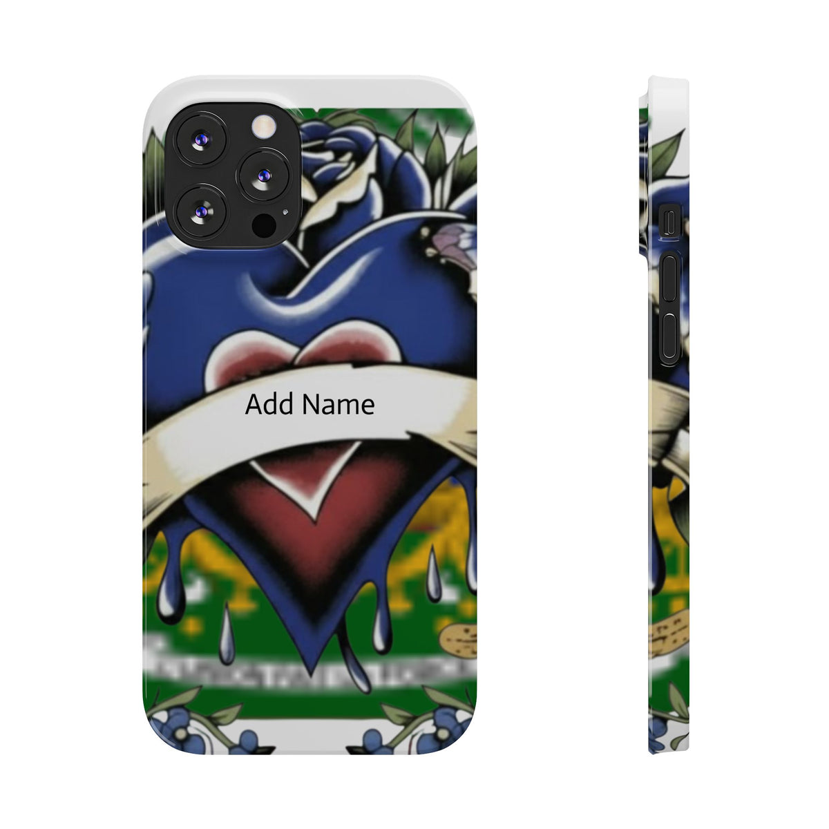 Blue Rose Garden Urban Styled Illustration Slim Phone Case |  by GT Artland