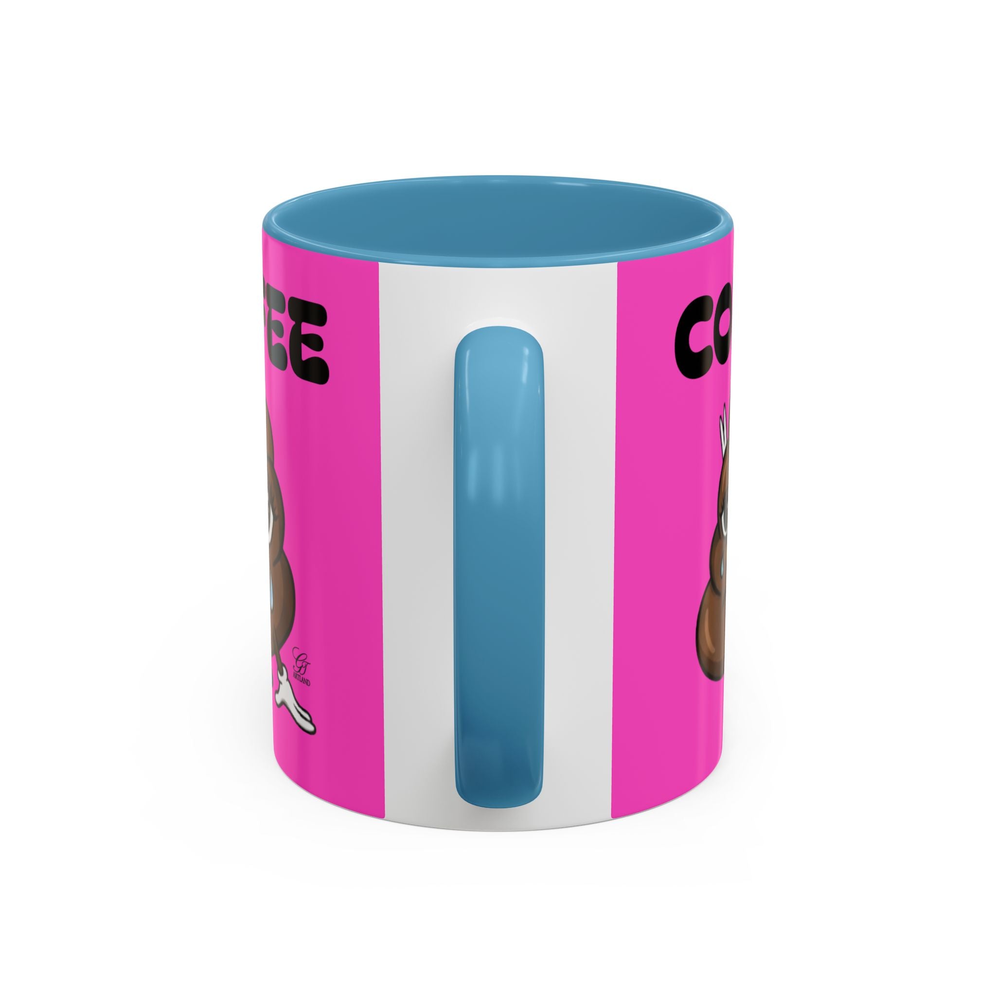 Coffee Mug — Pink 'Coffee' Sad Poop Emoji Accent Ceramic Mug (11/15oz) by GT Artland