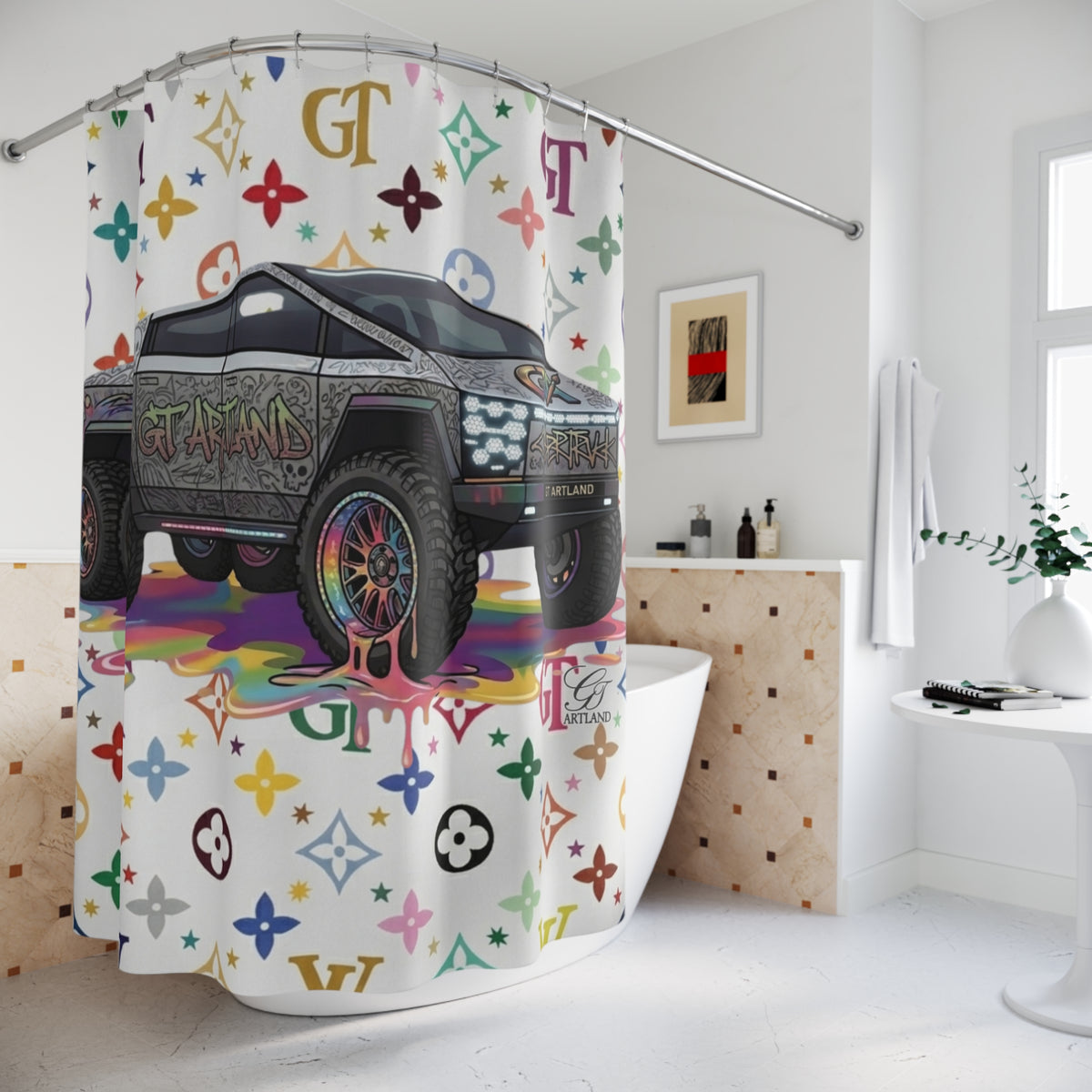 Monster Truck Shower Curtain by GT Artland