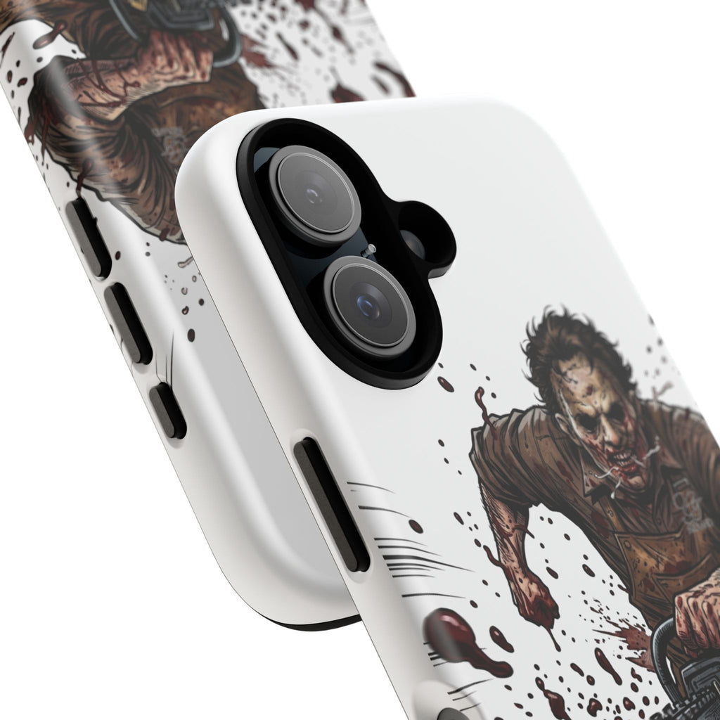Chainsaw Killer Horror Illustration phone case | iPhone Samsung protective case by GT Artland