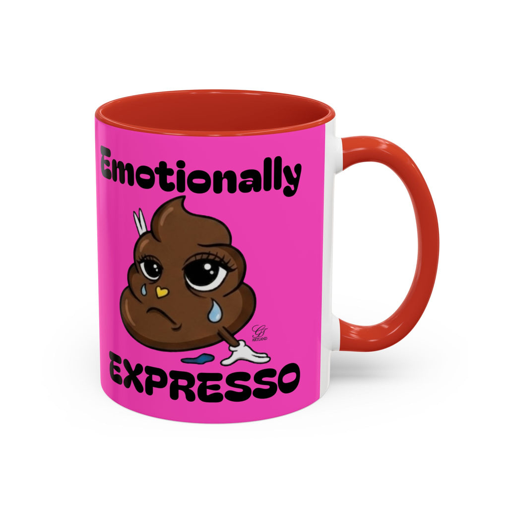 Emotionally Expresso Cute Crying Poop Emoji Designer Coffee Mug by GT Artland