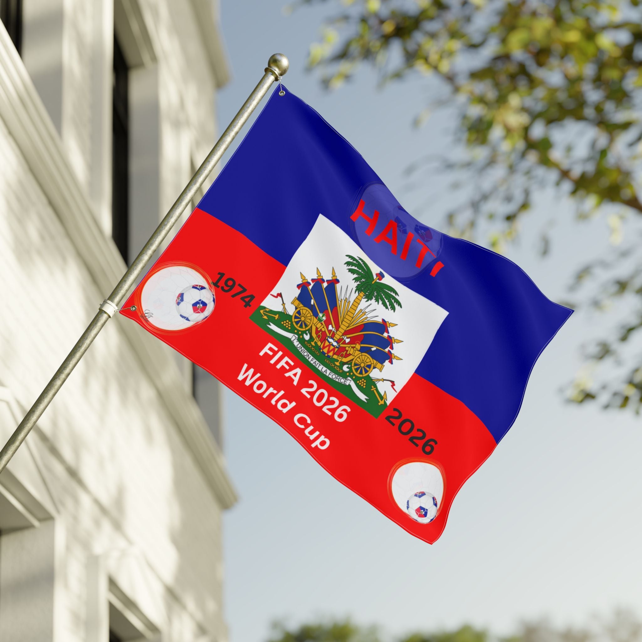 Copy of Double Sided Haitian Soccer FLAG |Football  2026 World Cup