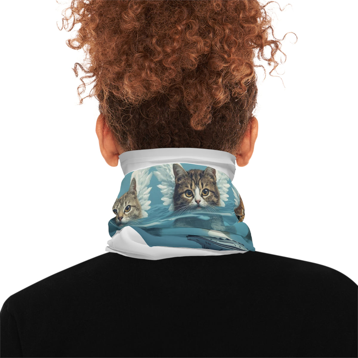 Three Cats with Wings UFO Neck Gaiter | Cat Alien Designed Face Mask by GT Artland