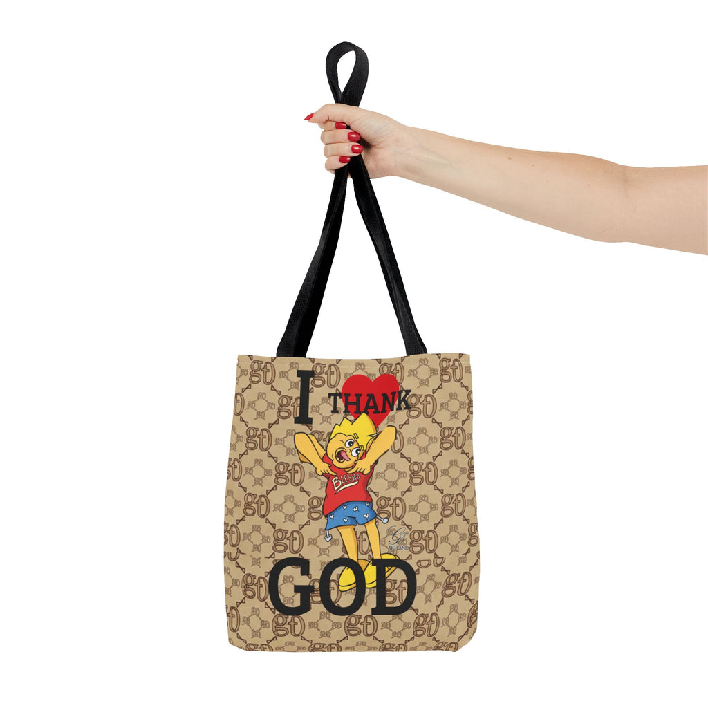 Thank God Tote Bag — Cute Religious Graphic Beach & Grocery Tote Bag by GT Artland