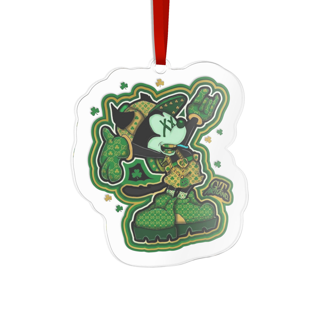 Lucky Green Holiday Acrylic Ornament by GT Artland
