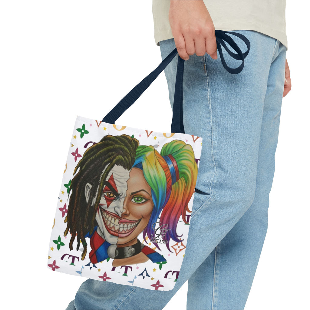 Two Faced Clown Couple Face Tote Bag – Urban Duo Swag by GT Artland