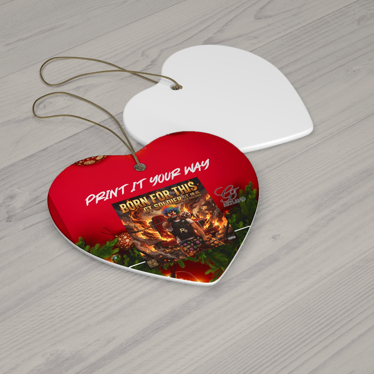 Ceramic Ornament - "Print It Your Way" Custom Round Holiday Keepsake by GT Artland