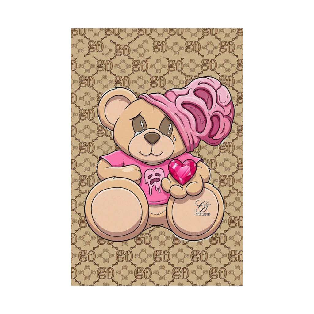 Teddy Bear Heart Poster | Cute Teddy Illustration Matte Vertical Poster
