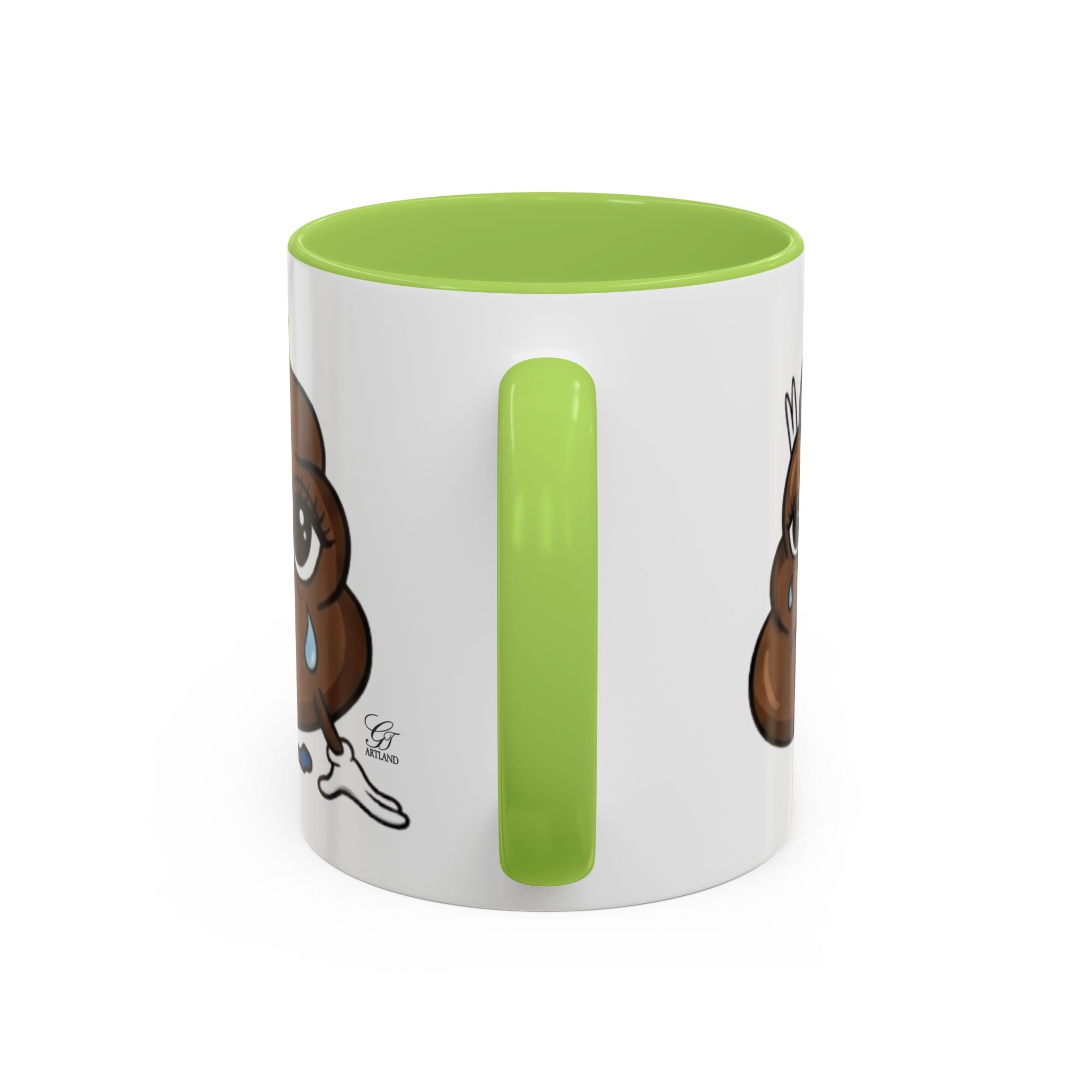 Sad Poop Emoji Coffee Mug — Funny Kawaii Gag Gift Accent Mug by GT Artland