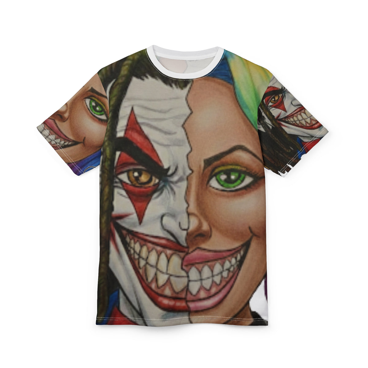 2 Faced Da Joka And Rainbow Hair Girl Urban Street Vibe Tee  Cut & Sew Shirt by GT Artland