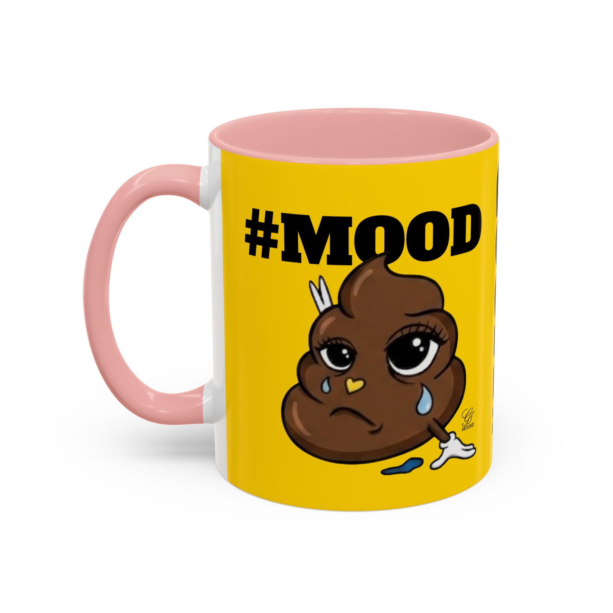 #MOOD Poop Emoji Accent Coffee Mug Yellow Edition — Funny 11/15oz Novelty Mug by GT Artland