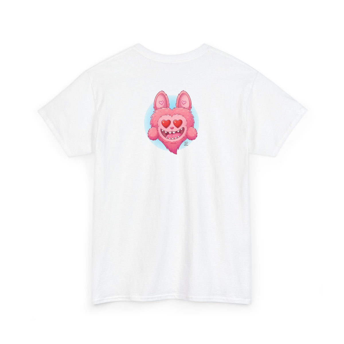Pink Heart-Eyed Monster T-Shirt | Cute Fuzzy Creature by GT Artland