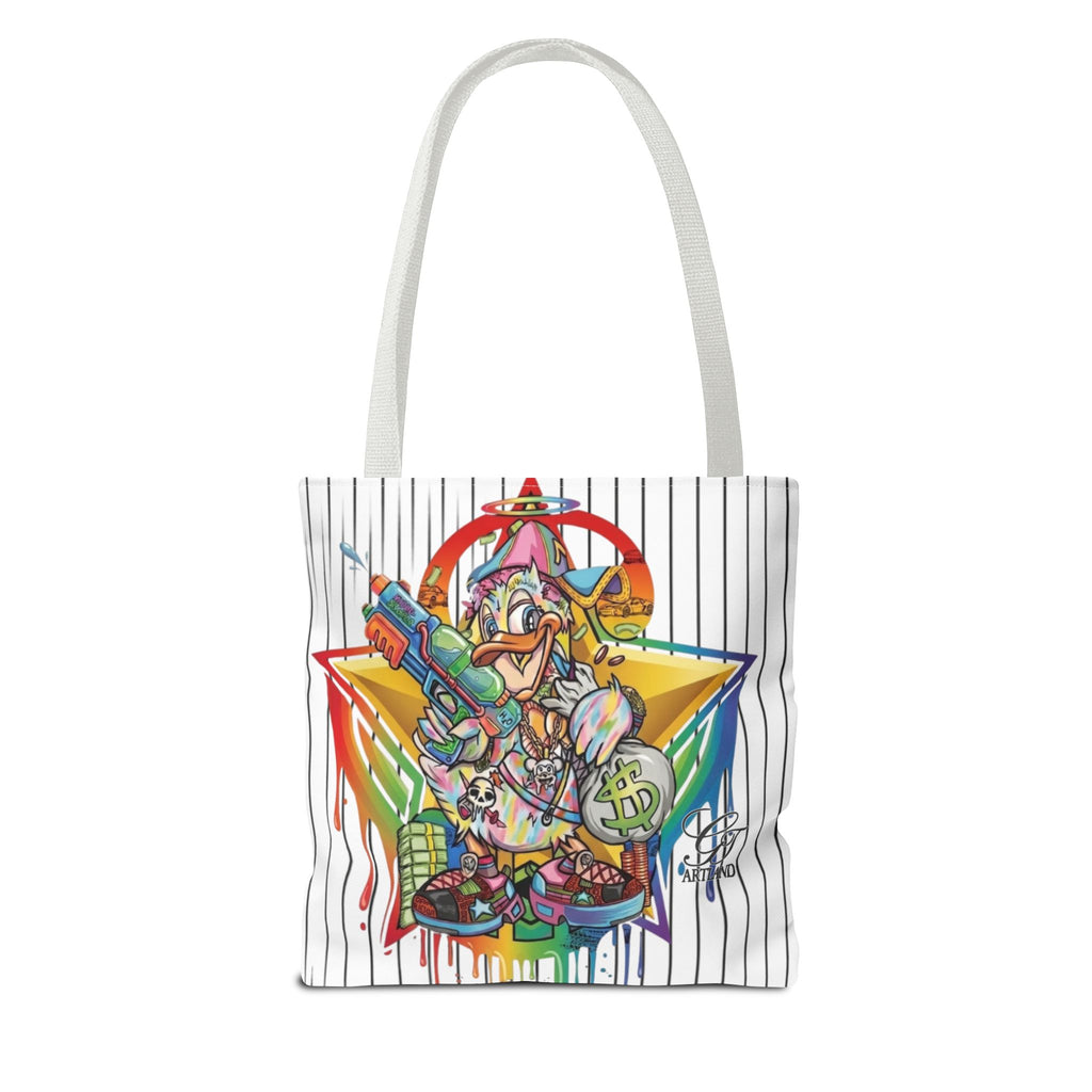 Graffiti Duck Urban Colorful Drip Tote Bag — Colorful Street Art by GT Artland