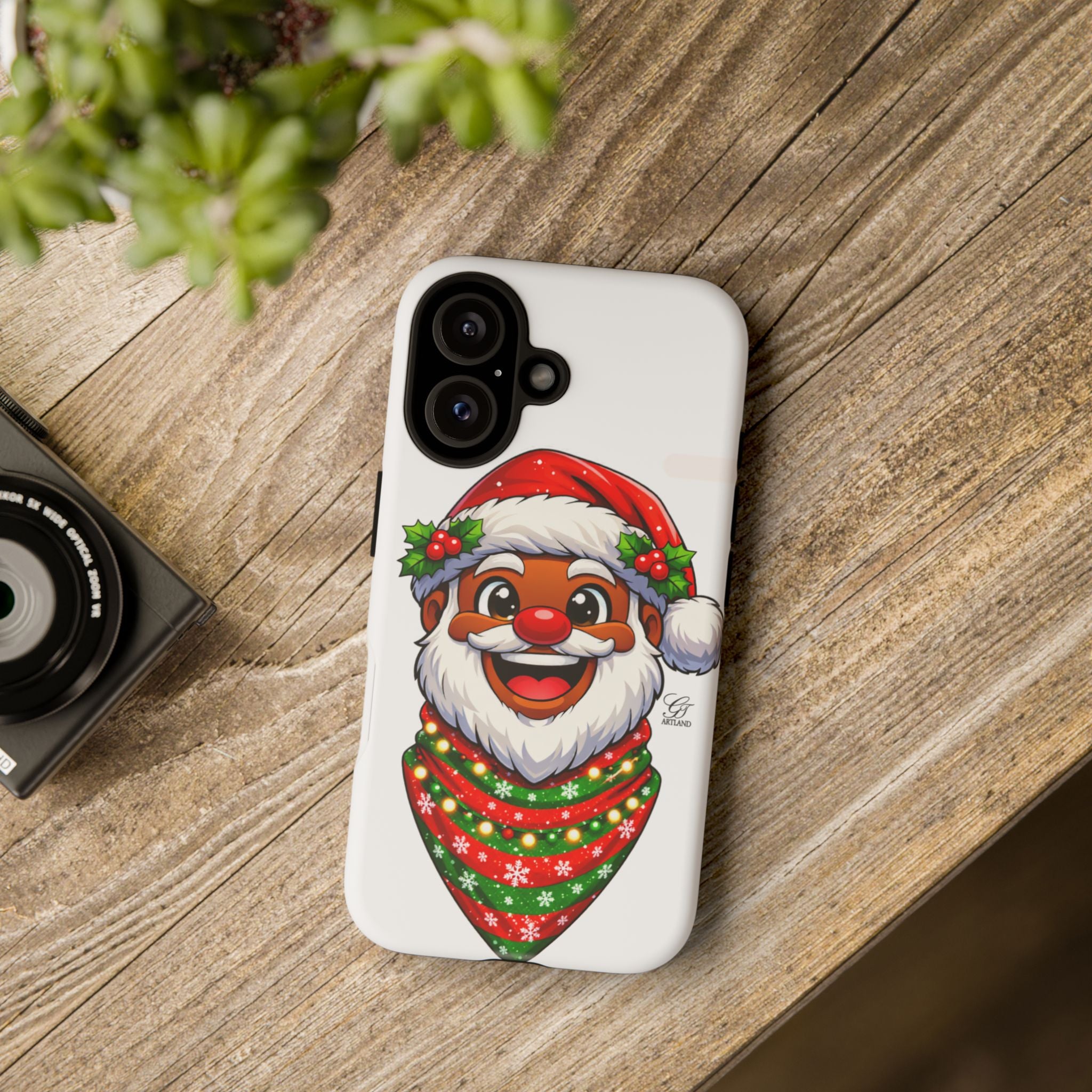 Santa Claus Cartoon Tough Case | Christmas Phone Case, Festive Holiday Design by GT Artland