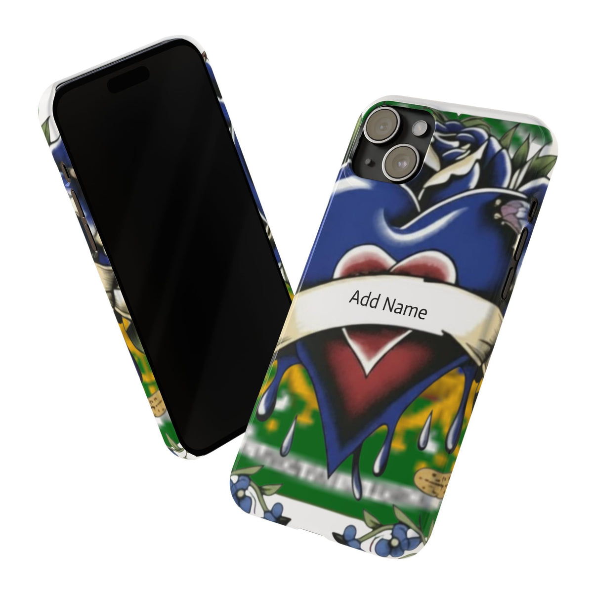 Blue Rose Garden Urban Styled Illustration Slim Phone Case |  by GT Artland