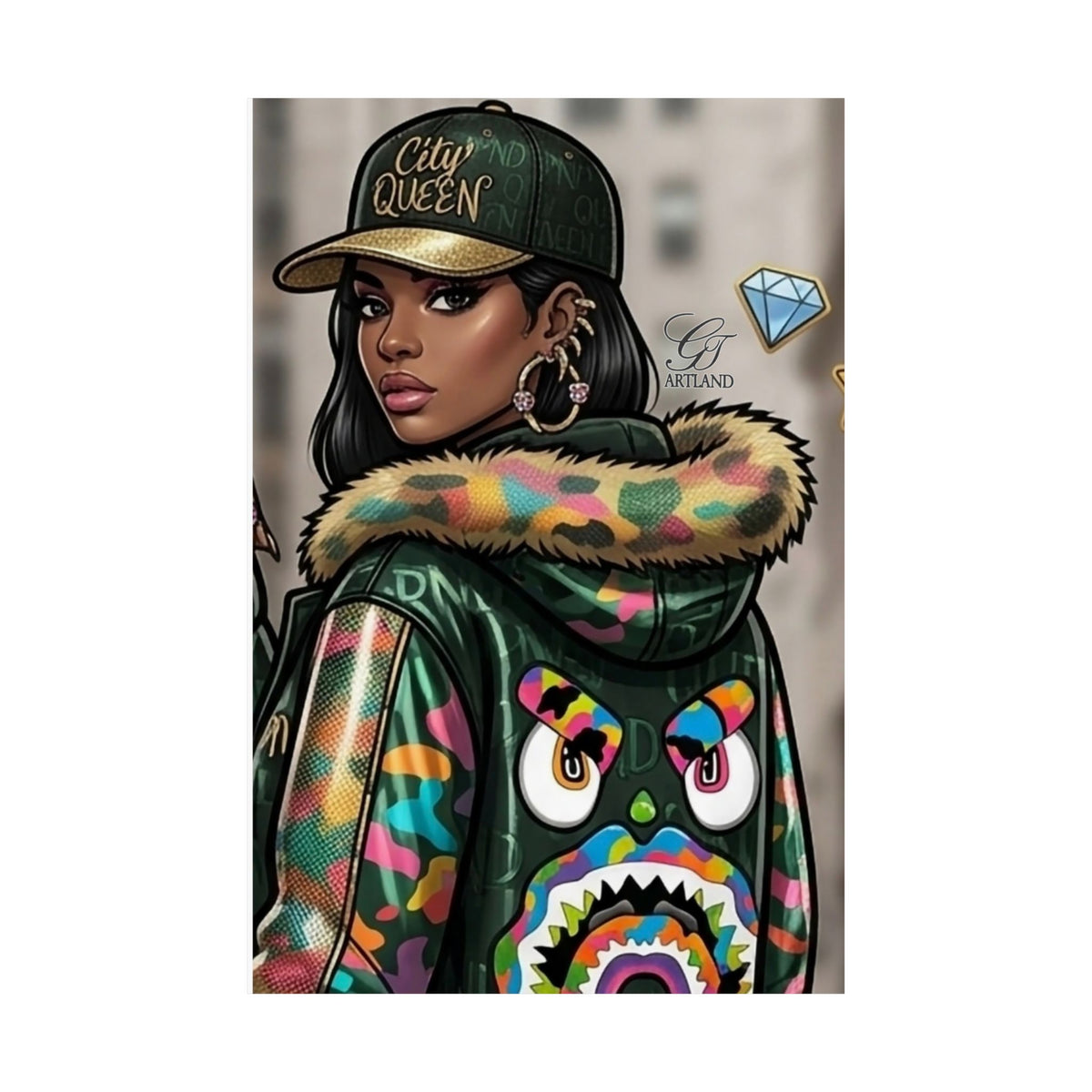 Urban Queen of Fashion Streetwear Art Poster