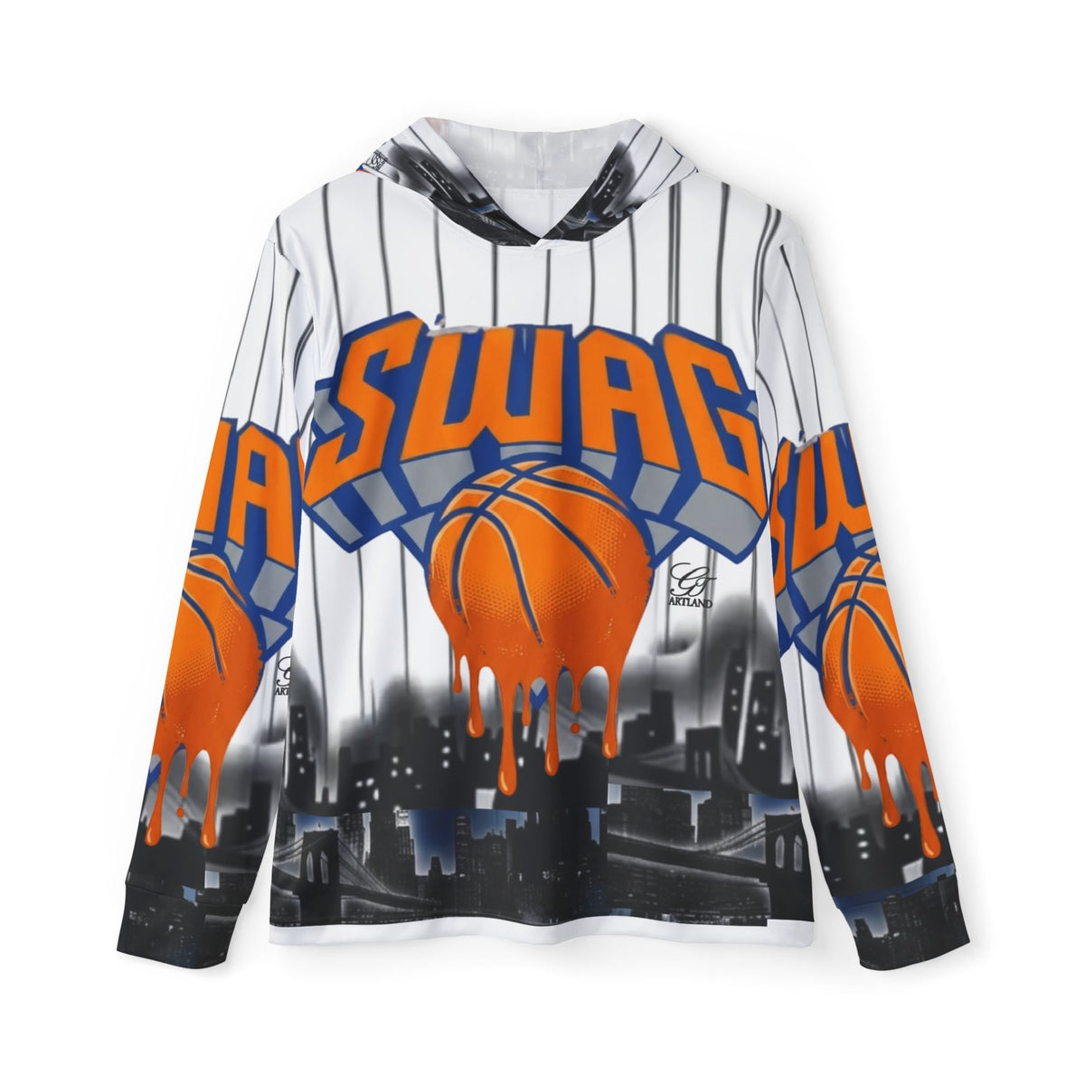 Dripping Basketball Swag Hoodie | All-Over Print Sports Warmup by GT Artland