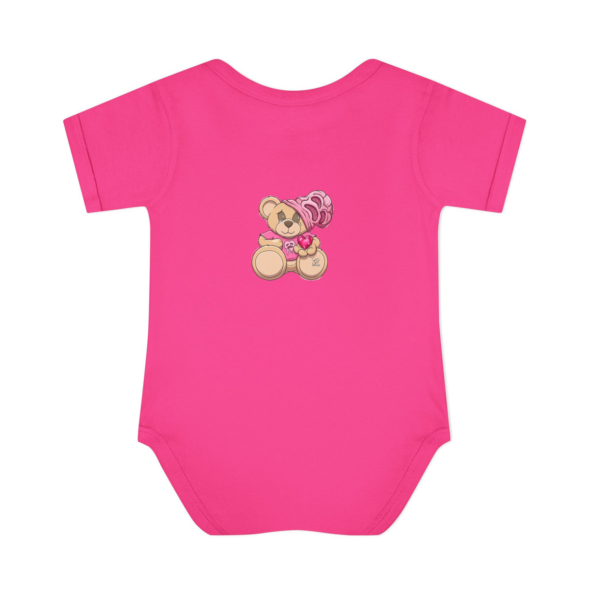 Pink Heart Teddy Bear Infant Bodysuit by GT Artland