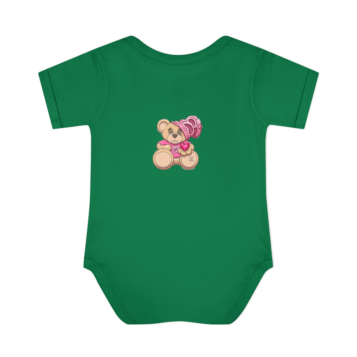 Pink Heart Teddy Bear Infant Bodysuit by GT Artland