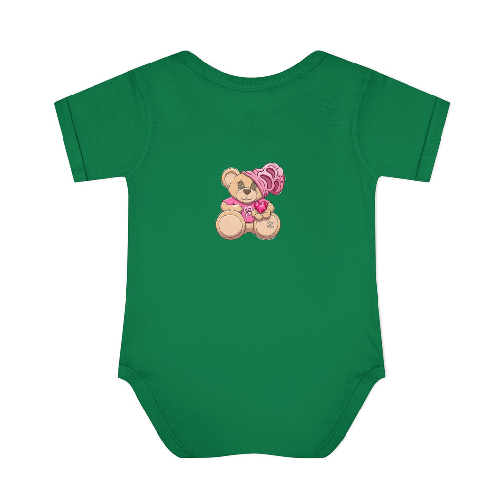 Pink Heart Teddy Bear Infant Bodysuit by GT Artland