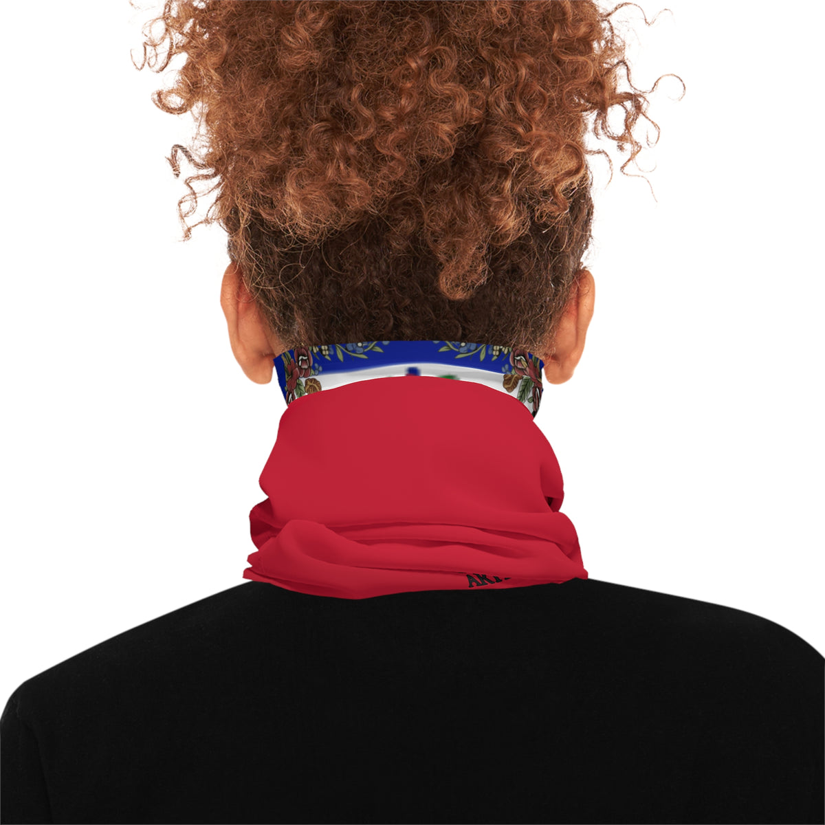 Haiti Flag Haitian Neck Designer Gaiter — Red & Blue Midweight Face Covering by GT Artland