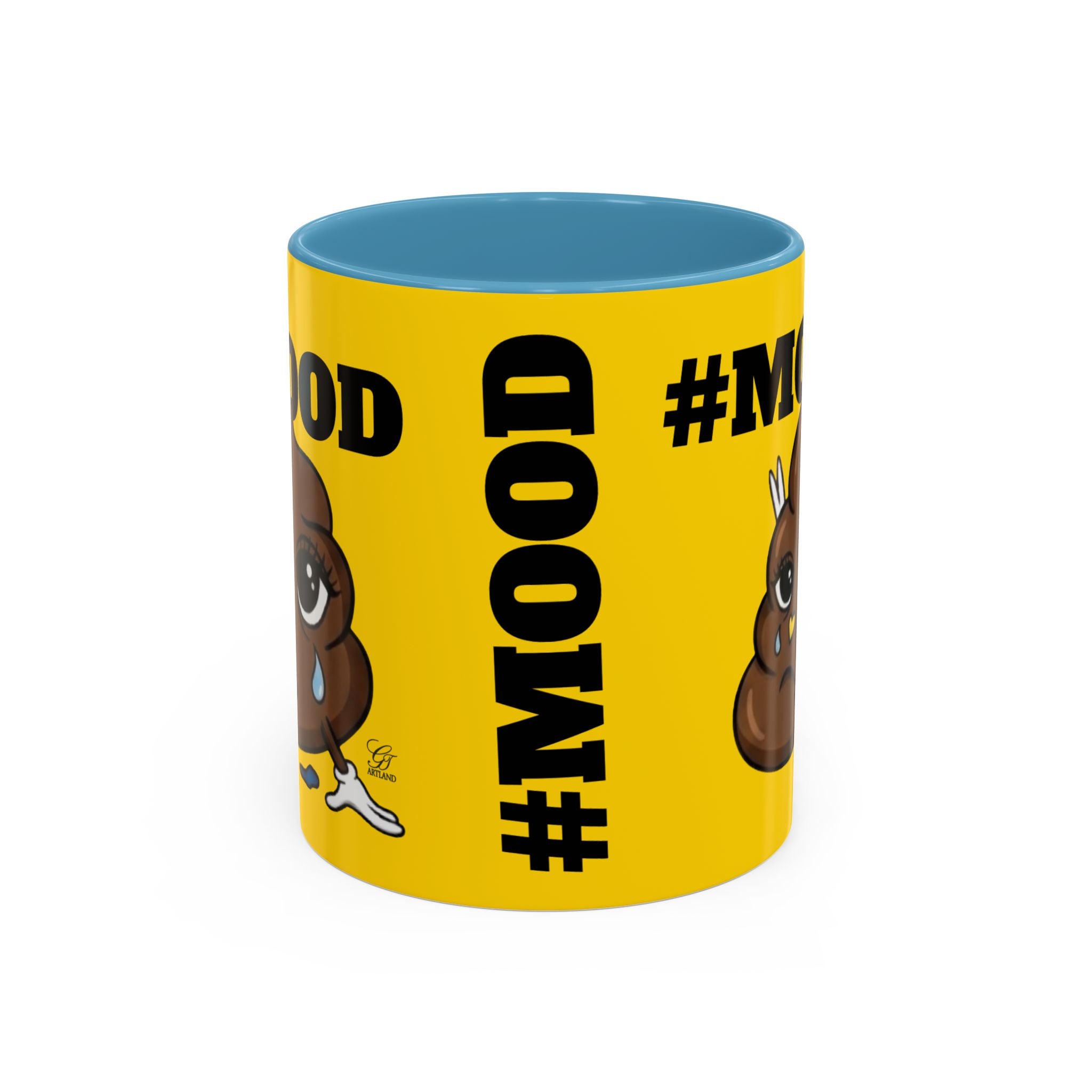 #MOOD Poop Emoji Accent Coffee Mug Yellow Edition — Funny 11/15oz Novelty Mug by GT Artland