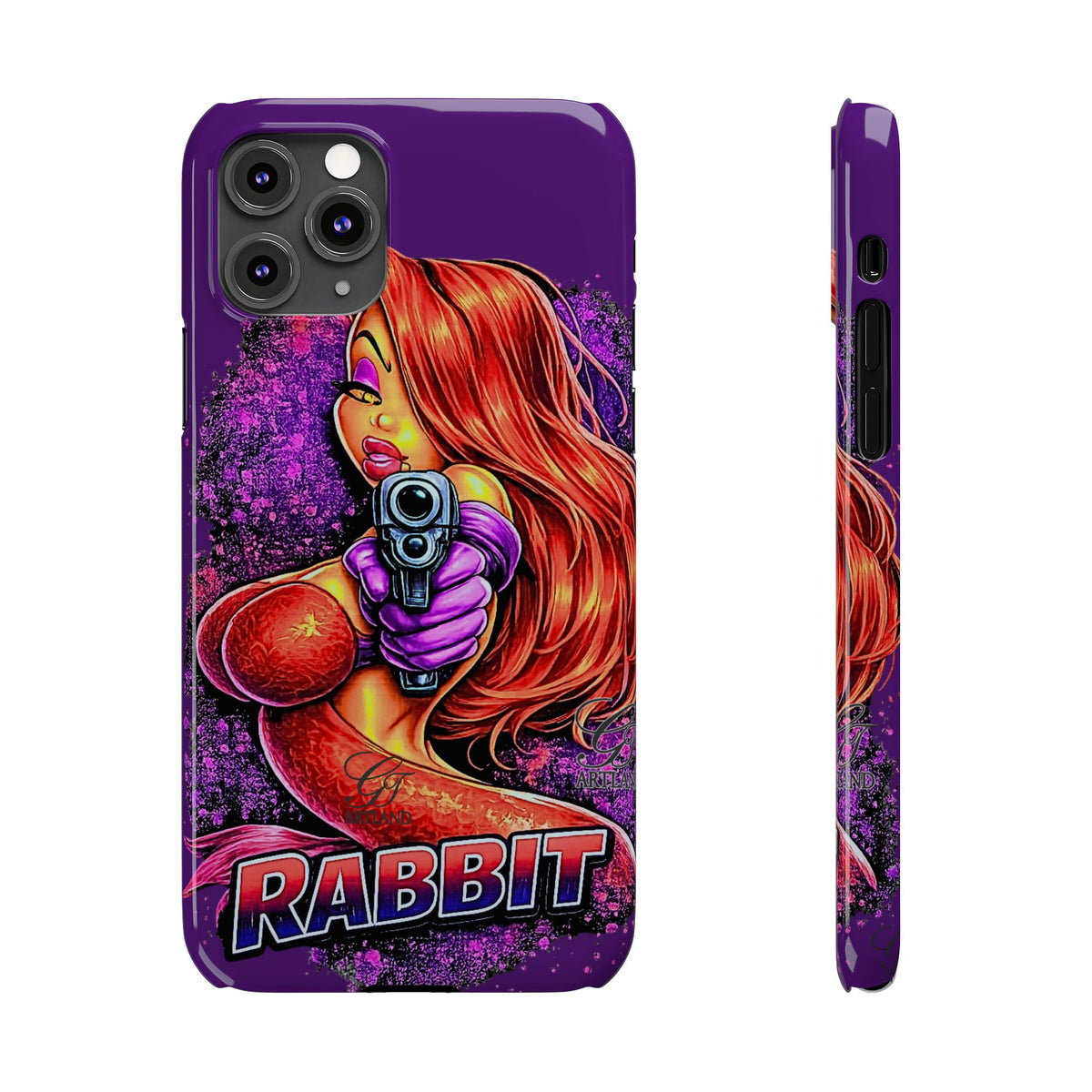 Pinup Rabbit Vixen Gun Girl Phone Case | Slim Phone Cases by GT Artland