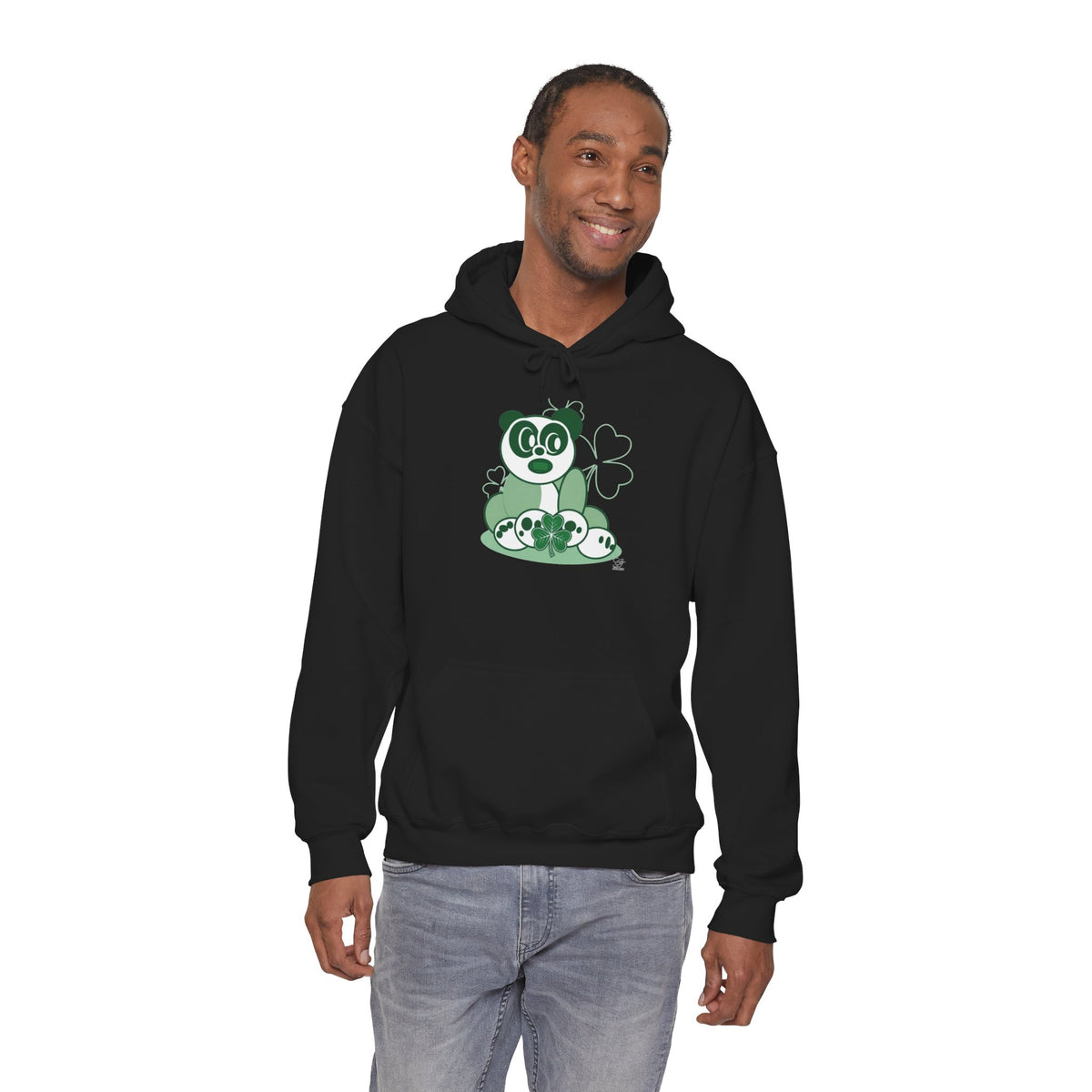 Green Panda with Bamboo Hoodie